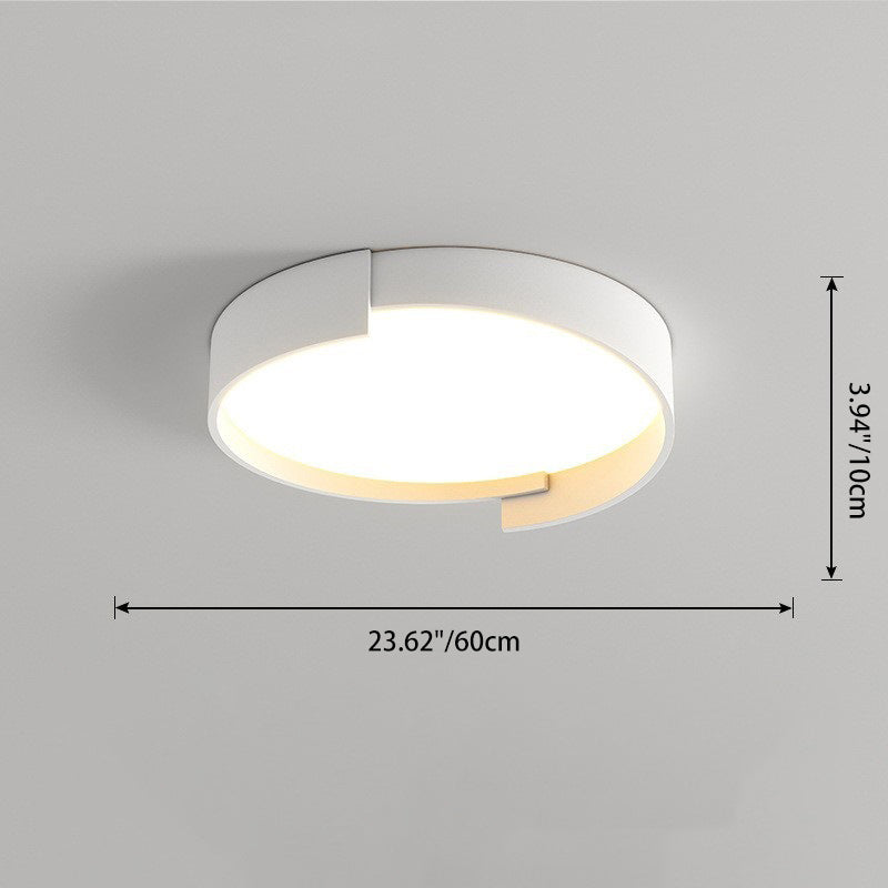 Plafonnier à LED rond en fer et acrylique nordique contemporain avec haute transmission de lumière pour chambre et salon 