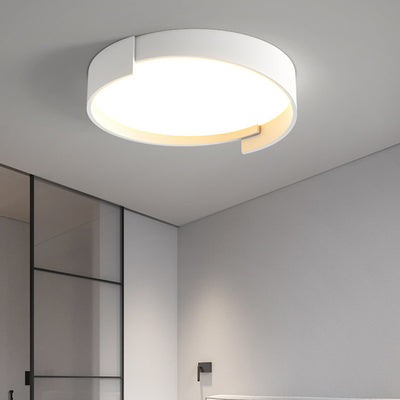 Contemporary Nordic Iron & Acrylic Round LED Flush Mount Ceiling Light With High Light Transmission For Bedroom & Living Room