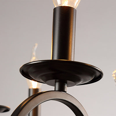 Traditional European Iron & Crystal Branch-Shaped 6/8-Light Chandelier With Tassels For Bedroom & Living Room
