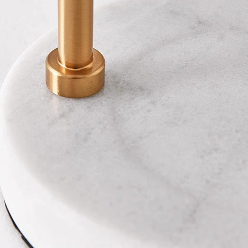 Modern Minimalist Metal & Marble Round Base 1-Light Melting Wax Table Lamp With Adjustable Angle For Bedroom & Living Room