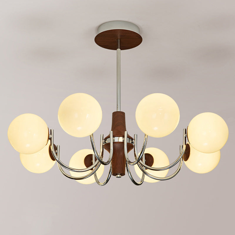 Traditional French Metal Glass Round Chandelier With 6/8/12 Lights For Bedroom & Living Room