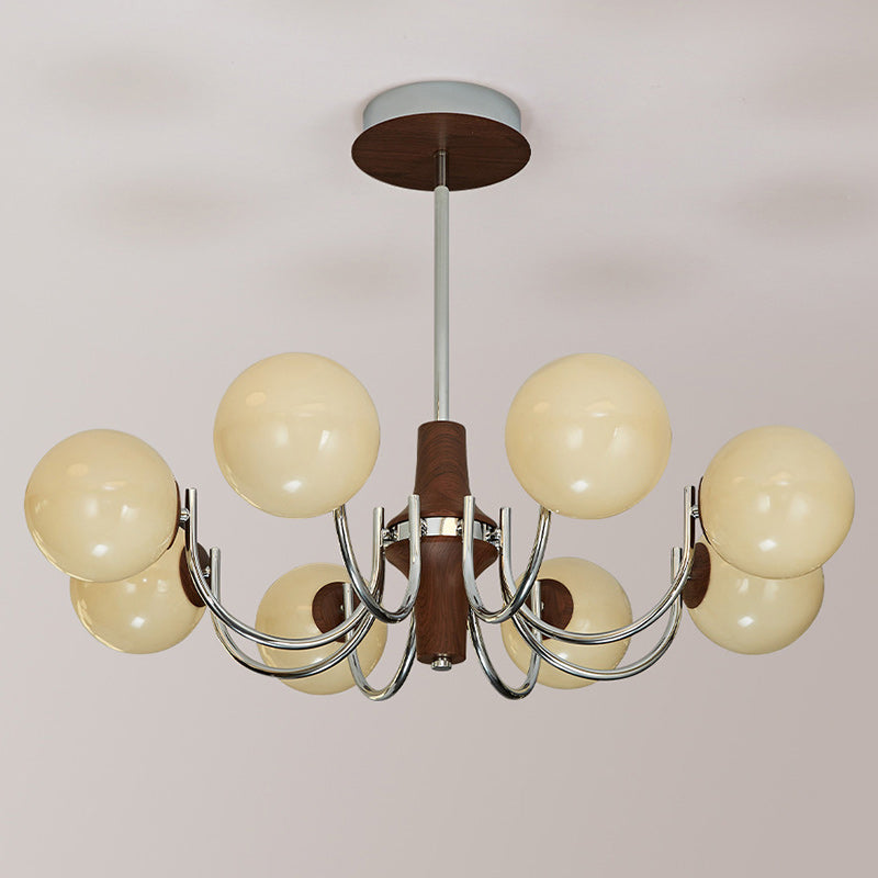 Traditional French Metal Glass Round Chandelier With 6/8/12 Lights For Bedroom & Living Room