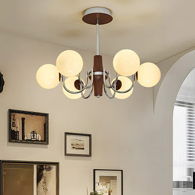 Traditional French Metal Glass Round Chandelier With 6/8/12 Lights For Bedroom & Living Room