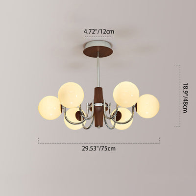 Traditional French Metal Glass Round Chandelier With 6/8/12 Lights For Bedroom & Living Room