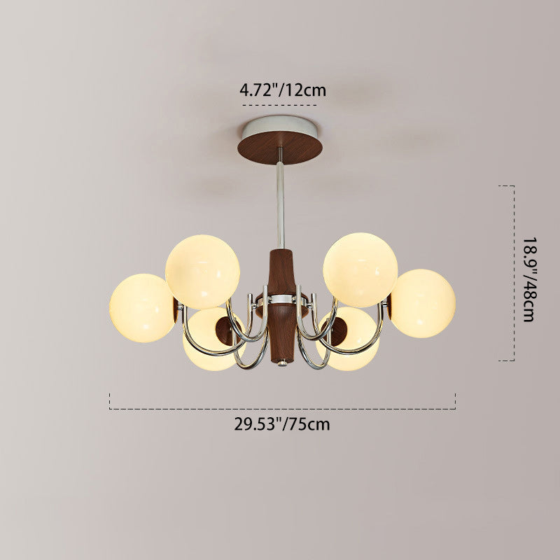 Traditional French Metal Glass Round Chandelier With 6/8/12 Lights For Bedroom & Living Room