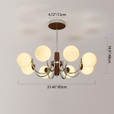 Traditional French Metal Glass Round Chandelier With 6/8/12 Lights For Bedroom & Living Room