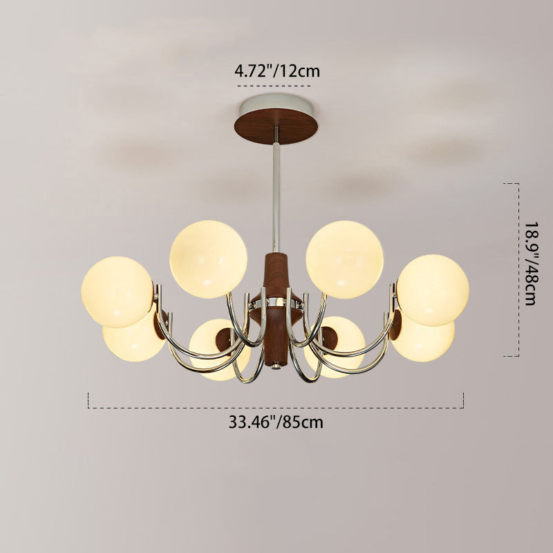 Traditional French Metal Glass Round Chandelier With 6/8/12 Lights For Bedroom & Living Room