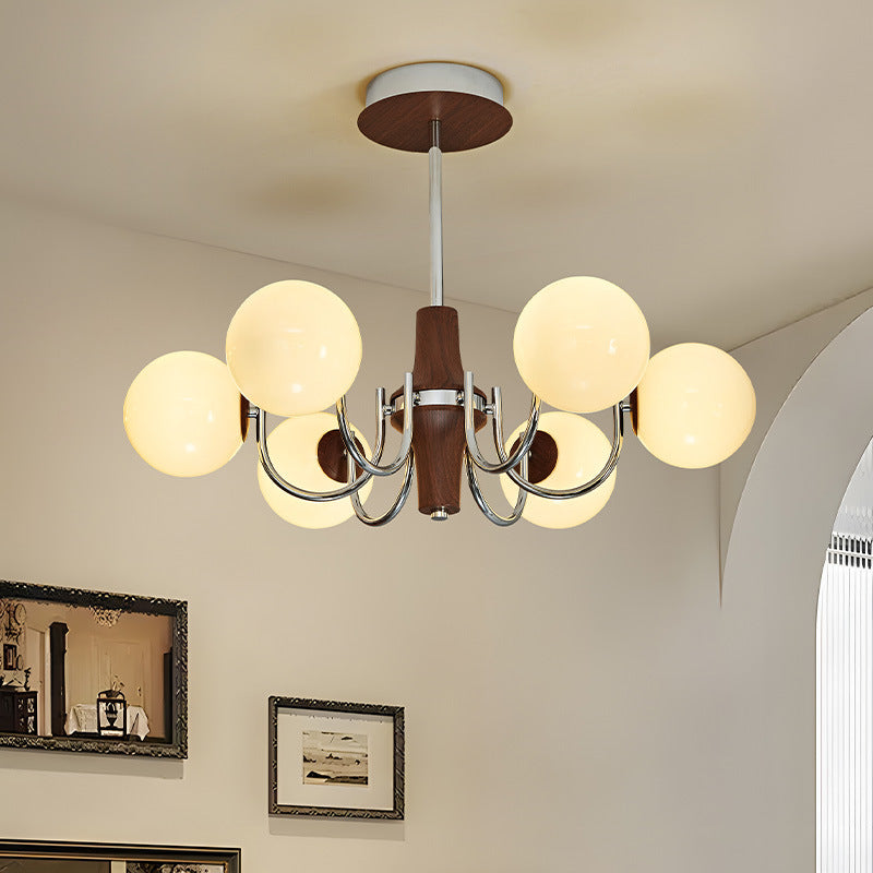 Traditional French Metal Glass Round Chandelier With 6/8/12 Lights For Bedroom & Living Room