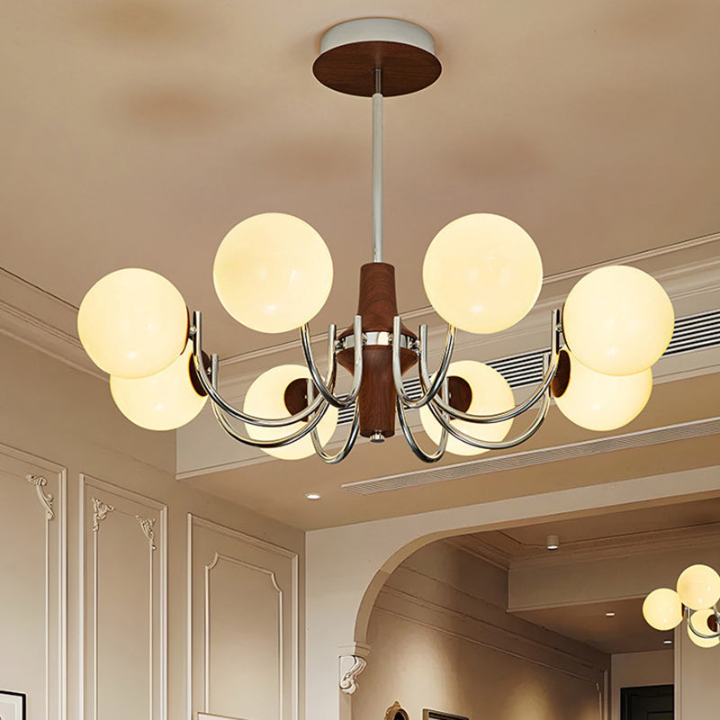 Traditional French Metal Glass Round Chandelier With 6/8/12 Lights For Bedroom & Living Room