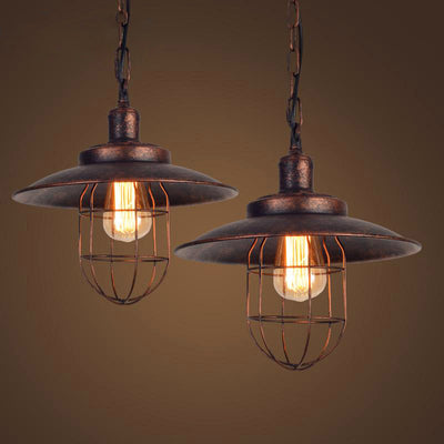Contemporary Industrial Iron Cone 1-Light Pendant Light For Dining Room & Living Room