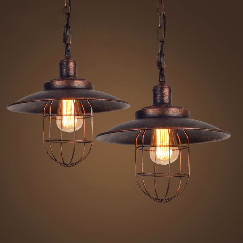 Contemporary Industrial Iron Cone 1-Light Pendant Light For Dining Room & Living Room
