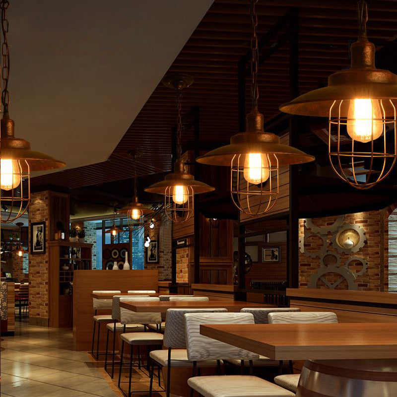 Contemporary Industrial Iron Cone 1-Light Pendant Light For Dining Room & Living Room