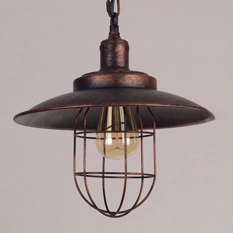 Contemporary Industrial Iron Cone 1-Light Pendant Light For Dining Room & Living Room