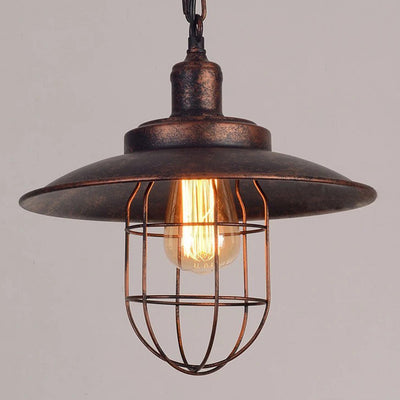 Contemporary Industrial Iron Cone 1-Light Pendant Light For Dining Room & Living Room