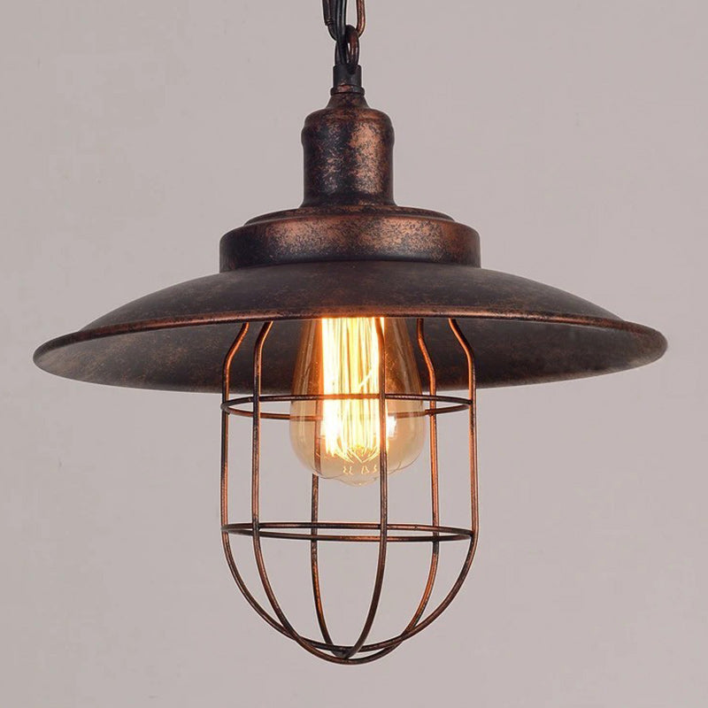 Contemporary Industrial Iron Cone 1-Light Pendant Light For Dining Room & Living Room