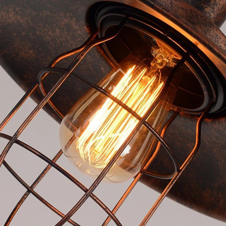 Suspension industrielle contemporaine en fer avec un abat-jour conique à 1 lumière pour salle à manger et salon 