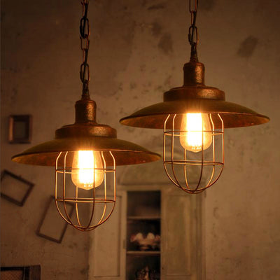 Contemporary Industrial Iron Cone 1-Light Pendant Light For Dining Room & Living Room