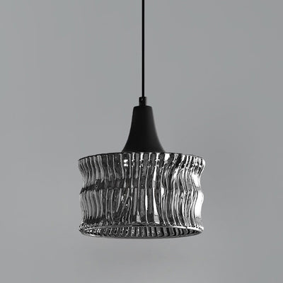 Modern Minimalist Brass & Glass Cylinder 1-Light Pendant Light For Bedroom, Living Room, Dining Room