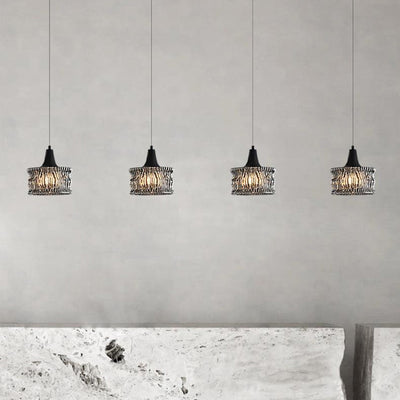 Modern Minimalist Brass & Glass Cylinder 1-Light Pendant Light For Bedroom, Living Room, Dining Room