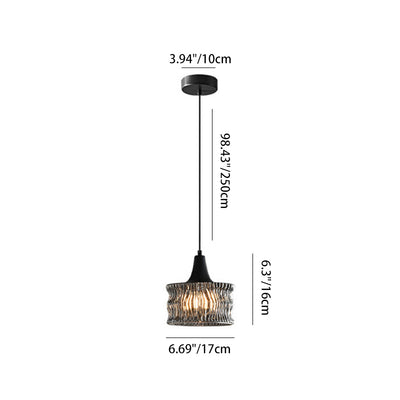 Modern Minimalist Brass & Glass Cylinder 1-Light Pendant Light For Bedroom, Living Room, Dining Room