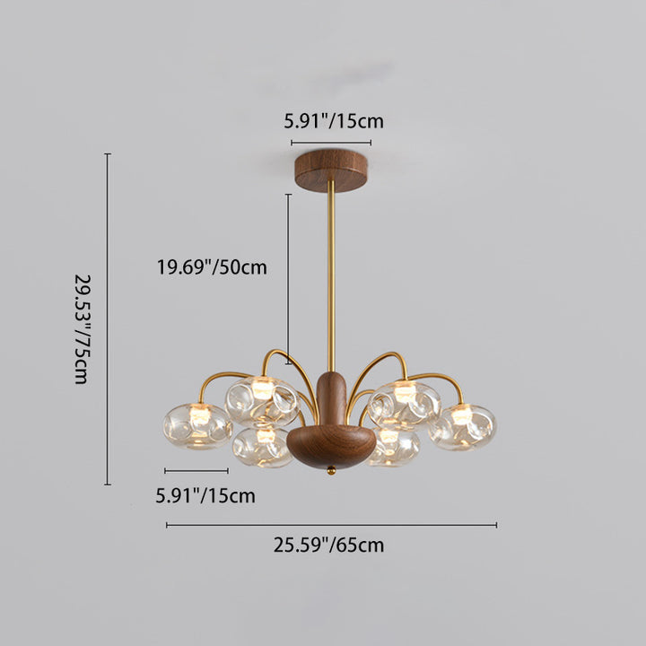 Traditional French Iron & Glass Irregular Round LED Chandelier For Bedroom And Living Room