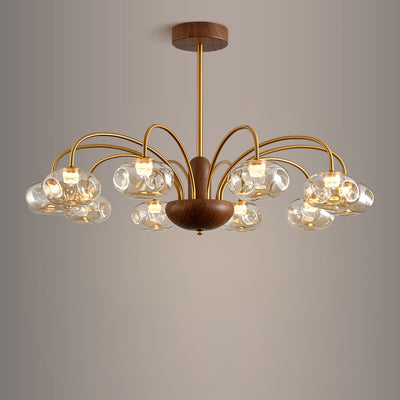 Traditional French Iron & Glass Irregular Round LED Chandelier For Bedroom And Living Room