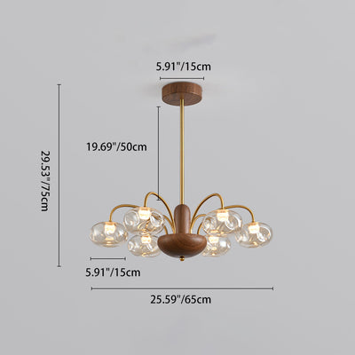Traditional French Iron & Glass Irregular Round LED Chandelier For Bedroom And Living Room