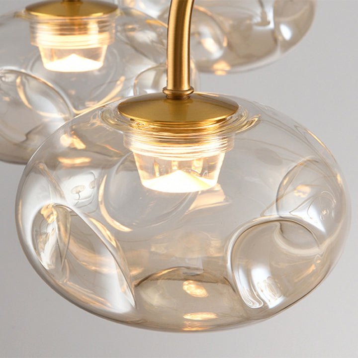 Lustre LED Rond Irrégulier en Fer et Verre Traditionnel Français pour Chambre et Salon 
