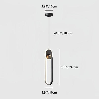 Modern Minimalist Aluminum Silicone & Acrylic Round Oval LED Chandelier For Bedroom, Living Room