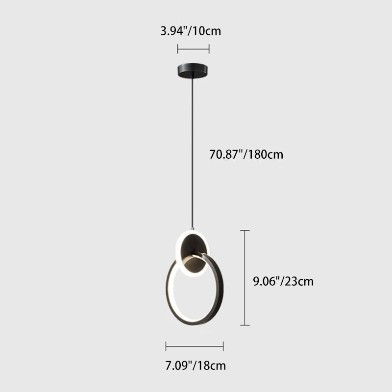 Modern Minimalist Aluminum Silicone & Acrylic Round Oval LED Chandelier For Bedroom, Living Room