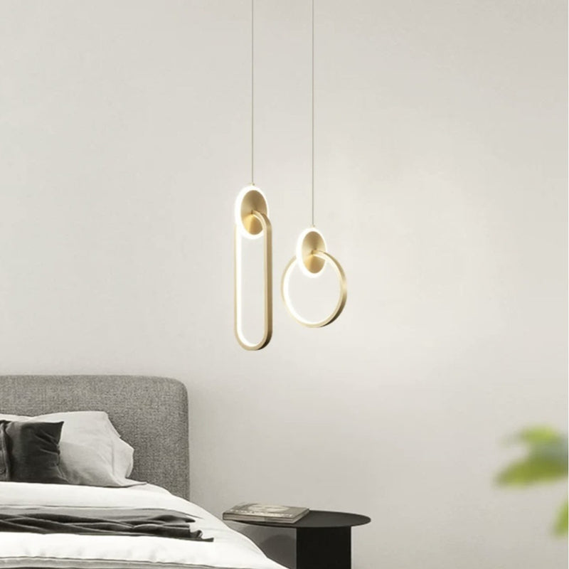 Modern Minimalist Aluminum Silicone & Acrylic Round Oval LED Chandelier For Bedroom, Living Room