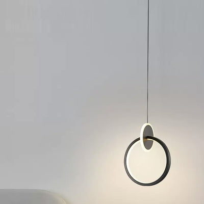 Modern Minimalist Aluminum Silicone & Acrylic Round Oval LED Chandelier For Bedroom, Living Room