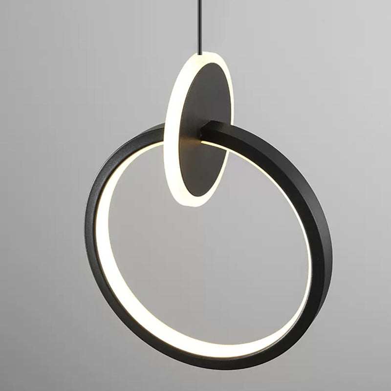 Modern Minimalist Aluminum Silicone & Acrylic Round Oval LED Chandelier For Bedroom, Living Room