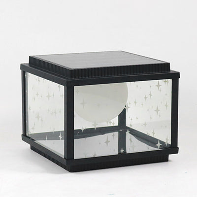 Modern Minimalist Aluminum & Glass Solar Powered LED Square Outdoor Light For Garden & Yard