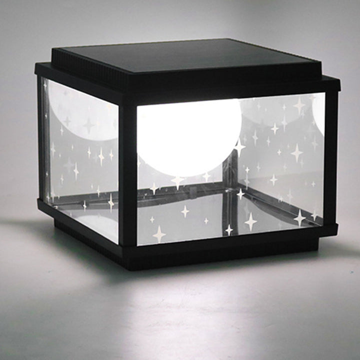 Modern Minimalist Aluminum &amp; Glass Solar Powered LED Square Outdoor Light For Garden &amp; Yard