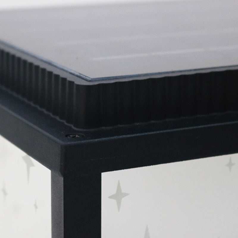 Modern Minimalist Aluminum &amp; Glass Solar Powered LED Square Outdoor Light For Garden &amp; Yard