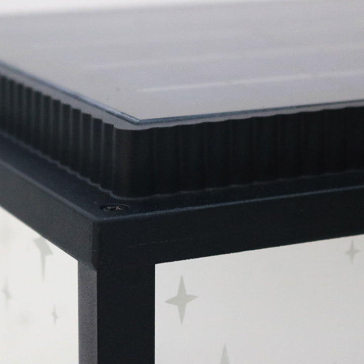 Modern Minimalist Aluminum &amp; Glass Solar Powered LED Square Outdoor Light For Garden &amp; Yard