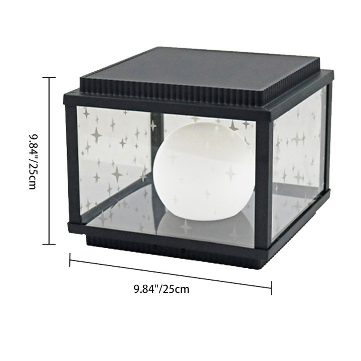 Modern Minimalist Aluminum &amp; Glass Solar Powered LED Square Outdoor Light For Garden &amp; Yard