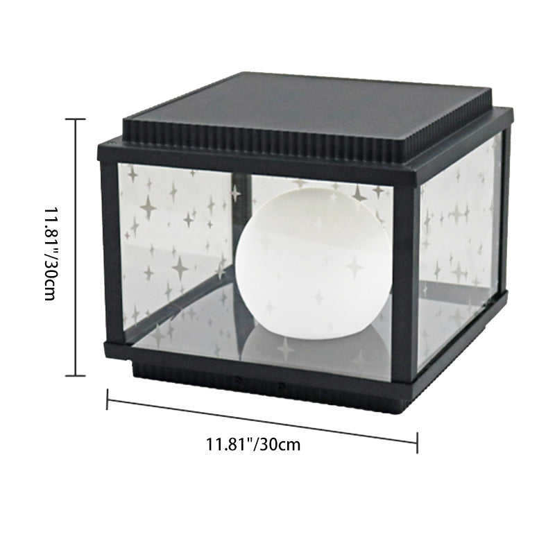 Modern Minimalist Aluminum &amp; Glass Solar Powered LED Square Outdoor Light For Garden &amp; Yard