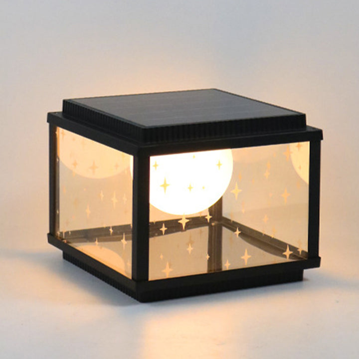 Modern Minimalist Aluminum &amp; Glass Solar Powered LED Square Outdoor Light For Garden &amp; Yard