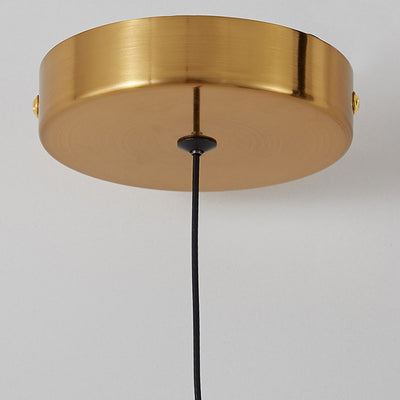 Modern Minimalist Metal And Acrylic Round LED Pendant Light For Bedroom, Living Room & Dining Area