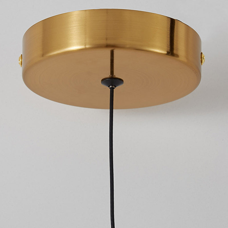 Modern Minimalist Metal And Acrylic Round LED Pendant Light For Bedroom, Living Room & Dining Area