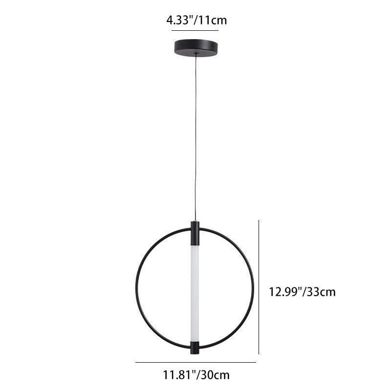 Modern Minimalist Metal And Acrylic Round LED Pendant Light For Bedroom, Living Room & Dining Area