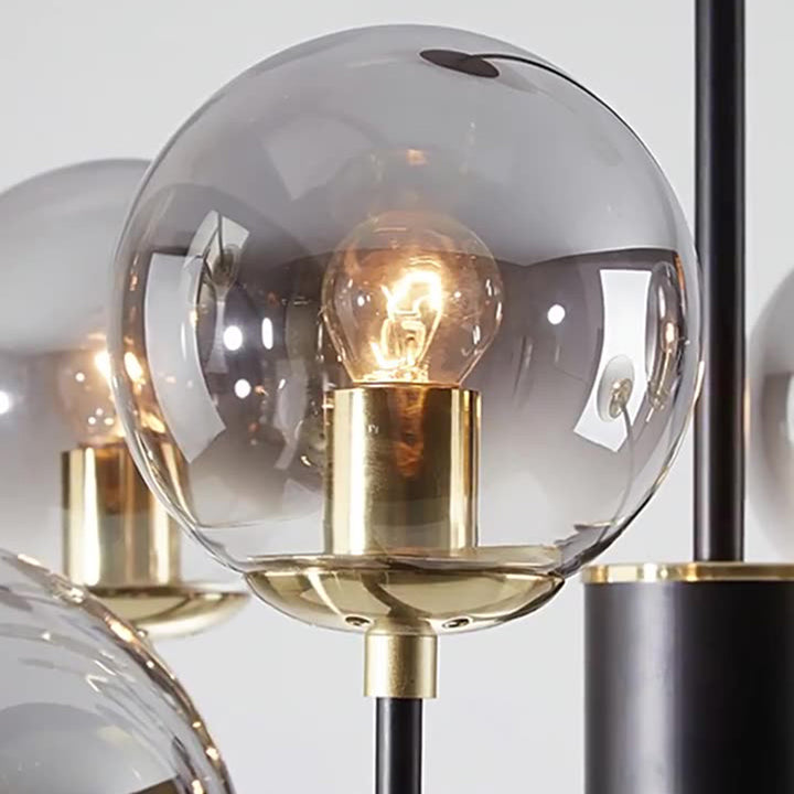 Zeitgenössischer nordischer Eisen-Glas-Rund-Kronleuchter mit 6/8/10 Lichtern für Schlafzimmer und Wohnzimmer 