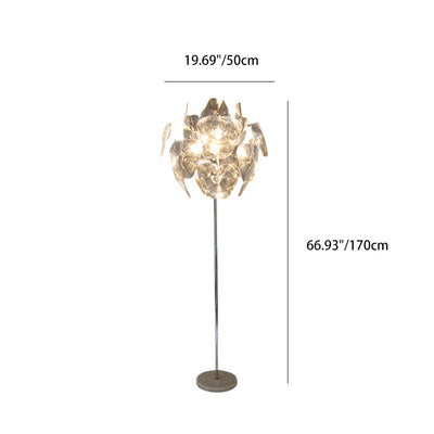 Contemporary Creative Metal PVC Irregular Globe 1-Light Standing Floor Lamp For Bedroom And Living Room