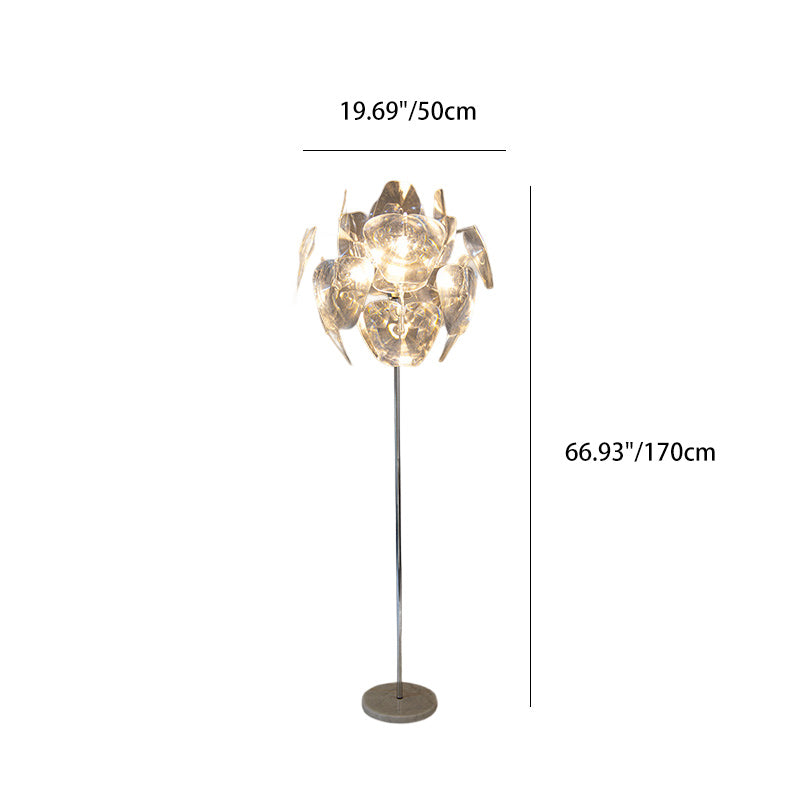 Contemporary Creative Metal PVC Irregular Globe 1-Light Standing Floor Lamp For Bedroom And Living Room