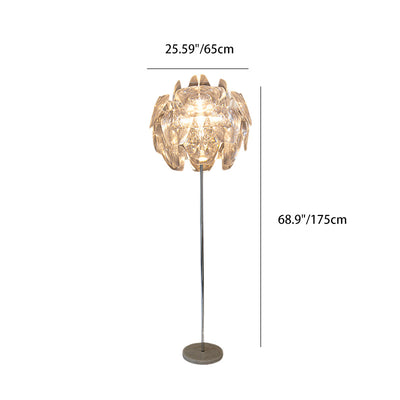 Contemporary Creative Metal PVC Irregular Globe 1-Light Standing Floor Lamp For Bedroom And Living Room