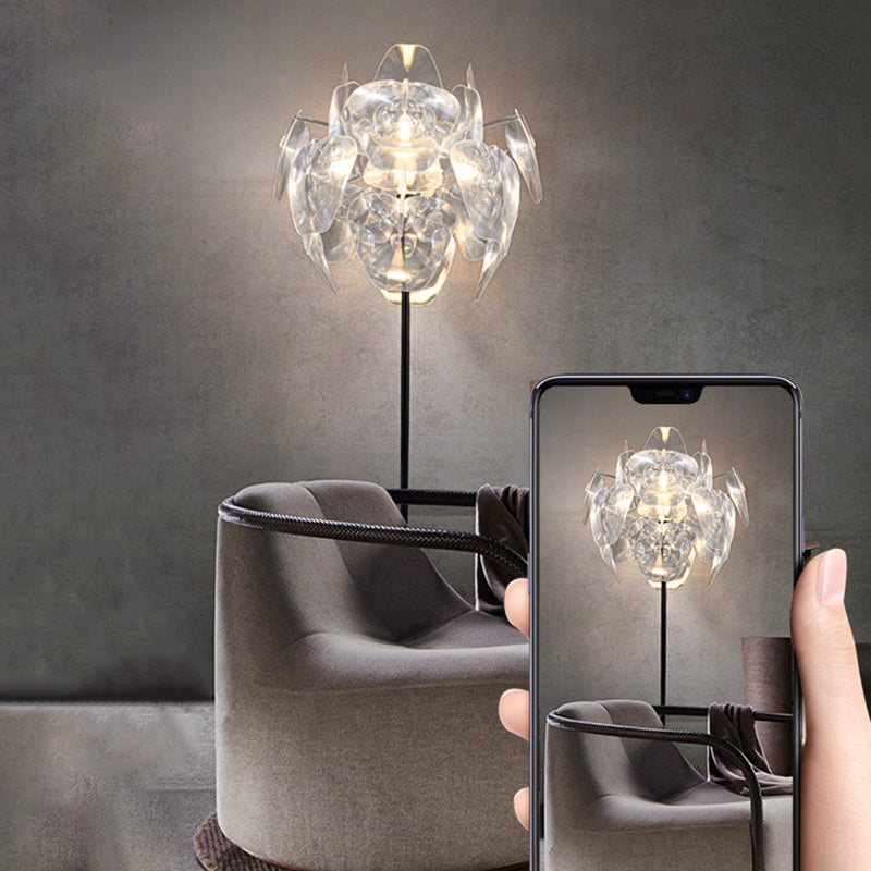 Contemporary Creative Metal PVC Irregular Globe 1-Light Standing Floor Lamp For Bedroom And Living Room