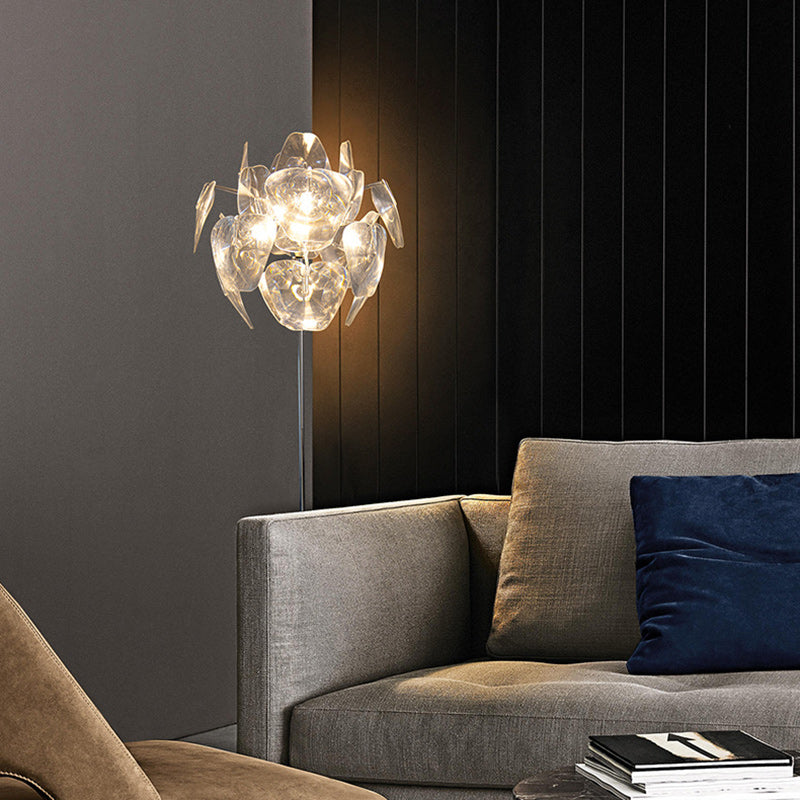 Contemporary Creative Metal PVC Irregular Globe 1-Light Standing Floor Lamp For Bedroom And Living Room