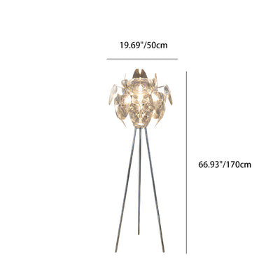 Contemporary Creative Metal PVC Irregular Round 1-Light Standing Floor Lamp For Bedroom And Living Room